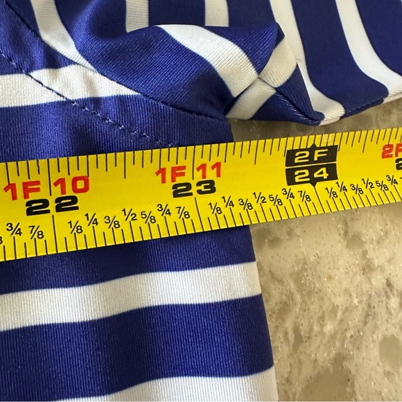 🆕 Masters Tech Golf Polo Royal Blue/ White Striped Sz L Augusta - Picture 13 of 16